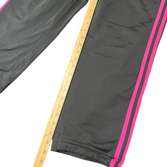 Adidas Track Pants Women's Small Black Logo 3 Stripes Workout Elastic Waist - Picture 4 of 6